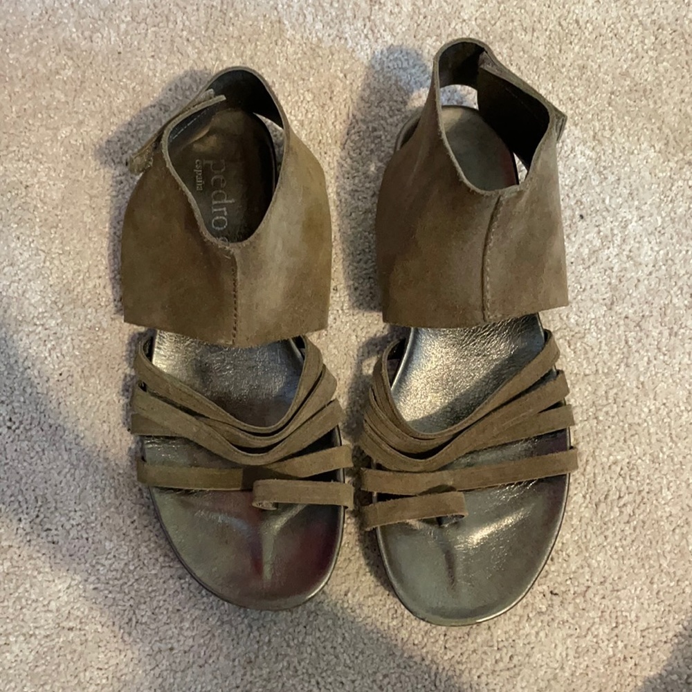 olive suede pedro garcia sandals